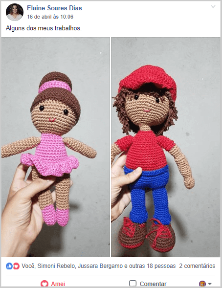 Amigurumi Bailarina e Mario